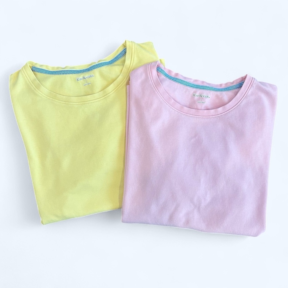 Kim Rogers | Yellow and Pink Pima Cotton T-Shirts - Picture 1 of 6